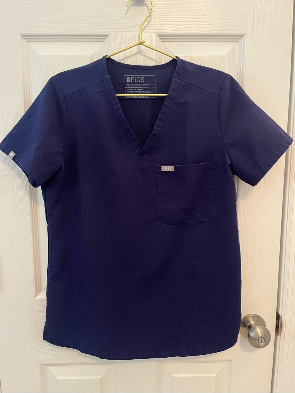 FIGS Catarina One-Pocket Scrub Top Navy Blue Size Small